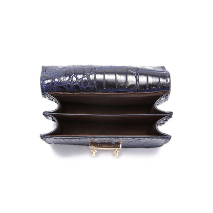 New minimalist and fashionable crocodile pattern solid color gradient commuting convenient shoulder bag