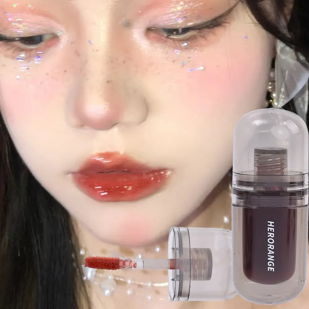Jelly Moisturizing Liquid Lipstick 6 Color Waterproof Lasting Non-stick Cup Water Glossy Lip Glaze Women Make Up Beauty Cosmetic
