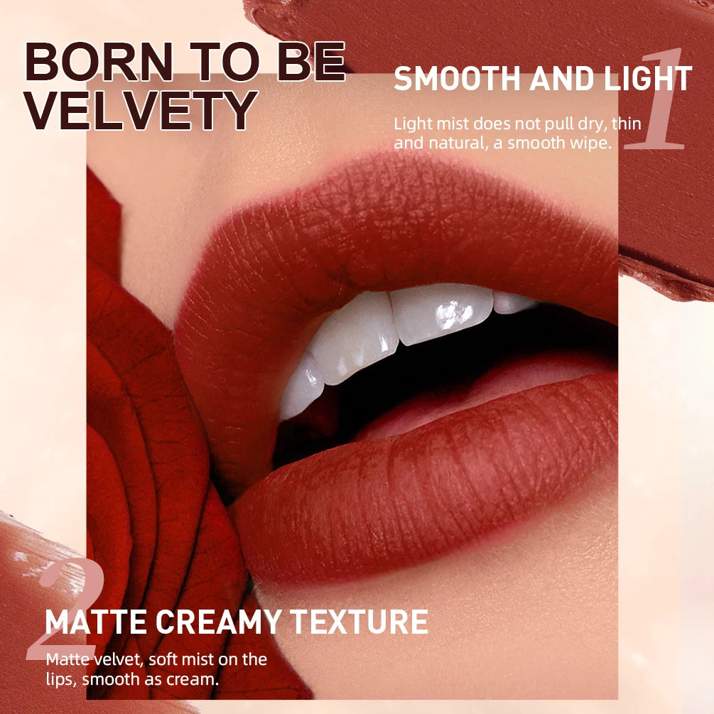QIBEST New Matte Nude Lip Gloss & Long Lasting Lip Liner Dual