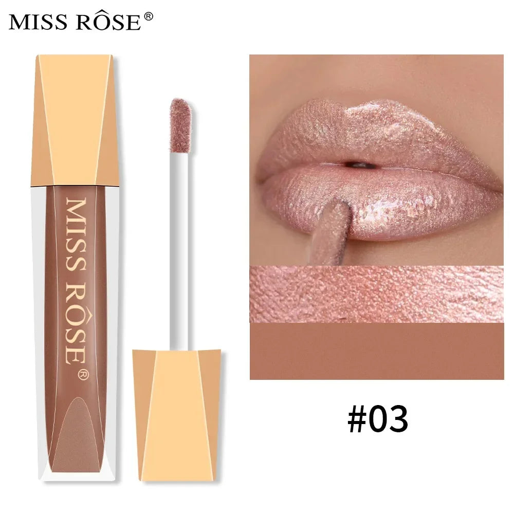 Miss Rose 16 Color Long Lasting Waterproof Velvet Matte Lip Glaze Lipstick Makeup Non-Stick Glitter Lip stick Lip Gloss Cosmetic