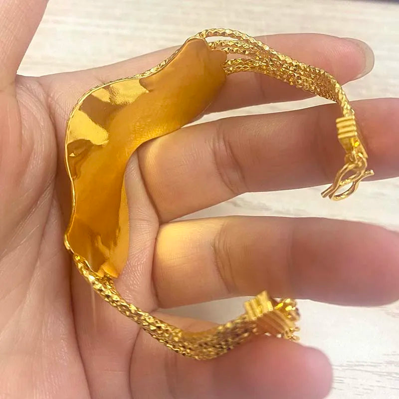 Gold Color Bangle For Women Girl  Occasions Thick Bracelet Bangles for Occasions