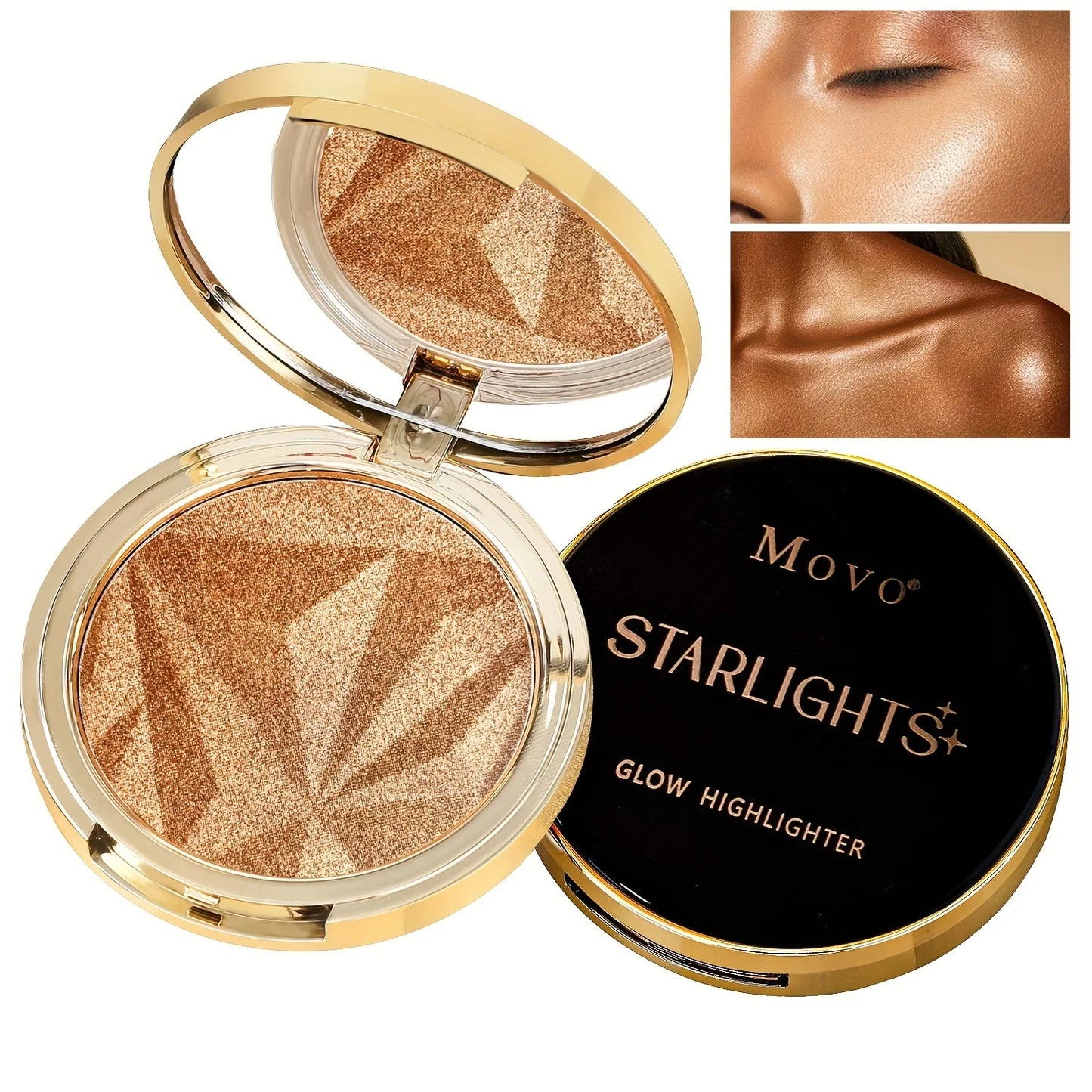 Face Highlighter Palette, Glow Bronzer Ultra-fine Powder Highlighter Makeup Palette, Highlighter Makeup Palette