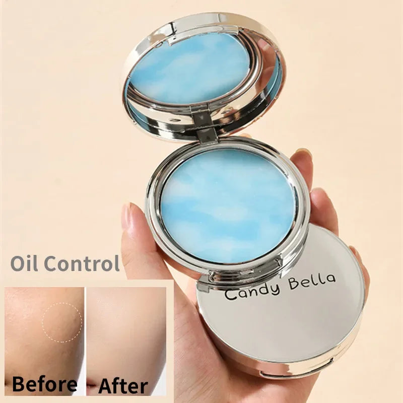 The Blue Sky Oil Control Long-lasting Powder Cake with Powder Puff Makeup Waterproof Wet and Dry Face foundation cosmetics