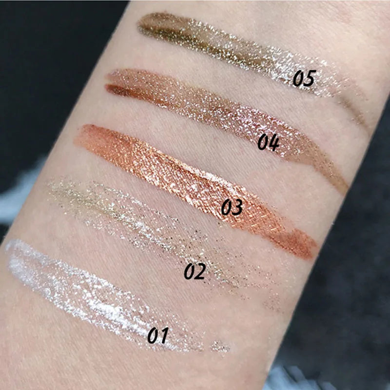 Professional Shiny Liquid Eye shadow Eyeliner Cosmetics for Women Pigment Silver Rose Gold Color Glitter Makeup