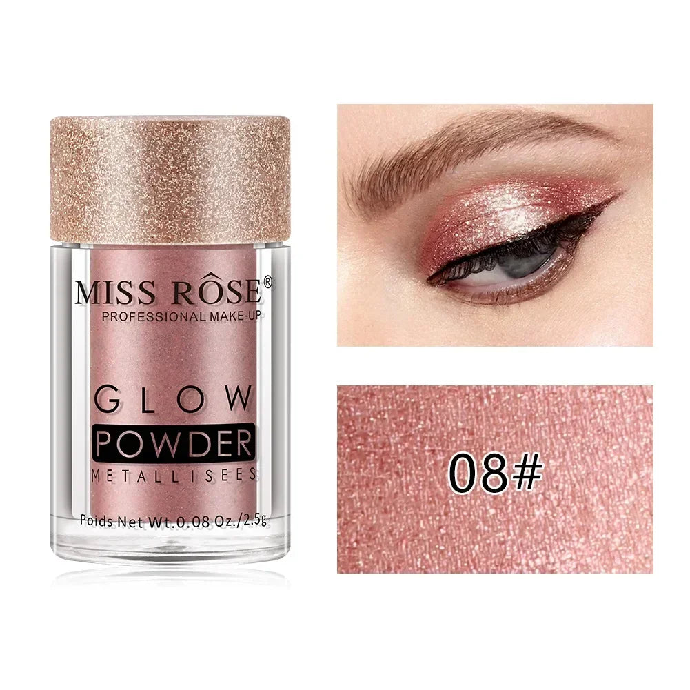 MISS ROSE Holographic Sequins Glitter Shimmer Pigment Eye Shadow Tattoo Lip Nail Body Glitter Festival Party Eye Makeup Powder