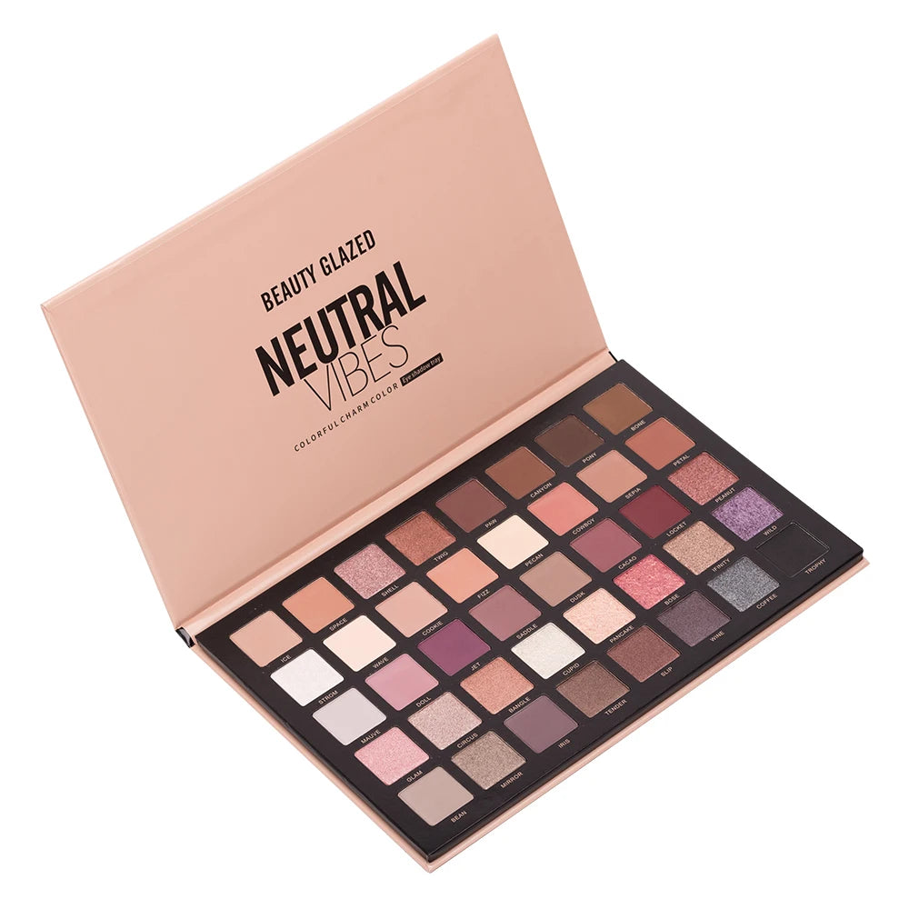 40 Color Eyeshadow Palette, Earth Color Smokey Punk Eyeshadow Powder, Matte & Shimmer & Pearly High Pigmented Eye Cosmetics
