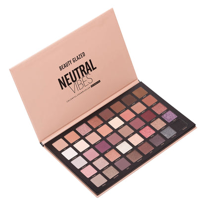 40 Color Eyeshadow Palette, Earth Color Smokey Punk Eyeshadow Powder, Matte & Shimmer & Pearly High Pigmented Eye Cosmetics
