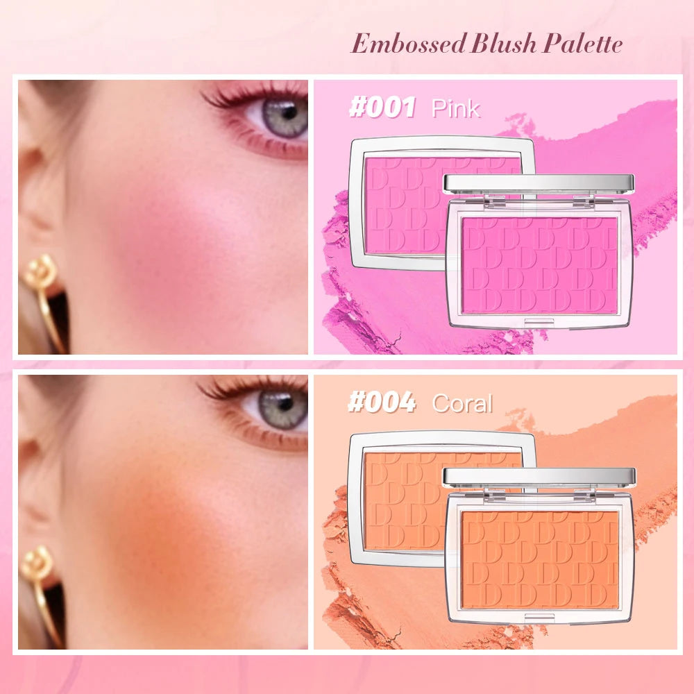 Face Blusher Matte Natural Cheek Tint Brighten Face Pink Red Face Contouring Cosmetics Blush Powder Soft Female Makeup