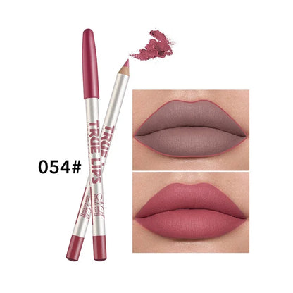 Cosmetic Nude Matte Lipstick Pen Wooden Lip Liner Waterproof Lady Lip Liner Soft Pencil Contour Makeup Lipstick Tool