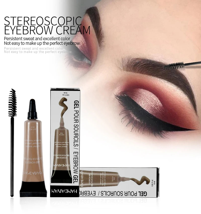 Handaiyan 10ML Long-Lasting Eyebrow Cream Enhancers Waterproof Natural Eye Brow Tinted Liquid Gel Cream Brow Makeup Cosmetics 6 Colors