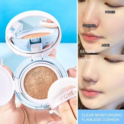 OCHEAL Whitening CC Air Cushion BB Cream Liquid Foundation Cream for Makeup Concealer Cushion for Face Make Up Cushion Compact