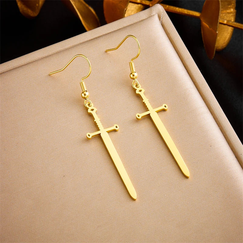 DIEYURO 316L Stainless Steel Snake Flower Round Drop Earrings For Women Fashion 2-Color Ear Jewelry Holiday