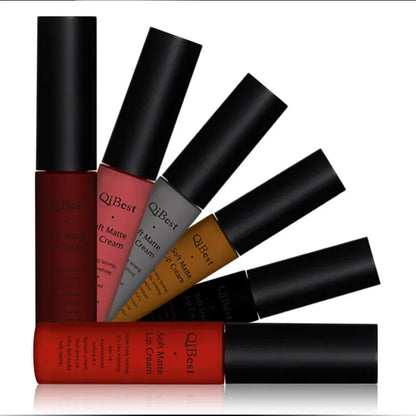 Hot Lipgloss Sexy Red Liquid Lipstick Ultra Matte Velvet Long Lasting Women Beauty Nonstick Cup Waterproof Lip Gloss Nude Makeup