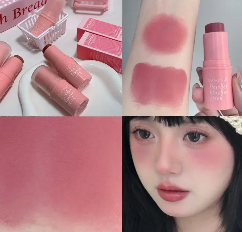 Rouge Blush Stick Waterproof Natural Cheek Blusher Cream Lasting High Color Rendering Brightening Skin Tone Korean Face Cosmetic