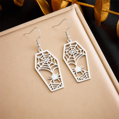 DIEYURO 316L Stainless Steel Snake Flower Round Drop Earrings For Women Fashion 2-Color Ear Jewelry Holiday