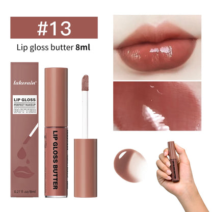 Butter Non-stick Cup Gloss Lip Gloss Moisturizing Mirror Lip Gloss Lasting Color Lip glaze Dye Lip Liquid Makeup For Women 8ml
