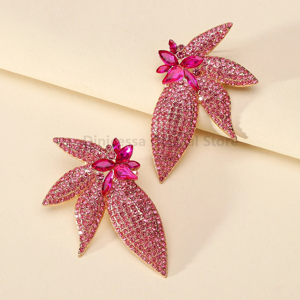 Shiny Rhinestone Wing Charm Decor Female Unusual Bride Wedding Party Jewelry Trend Luxury Design Dangle Earrings For Women
