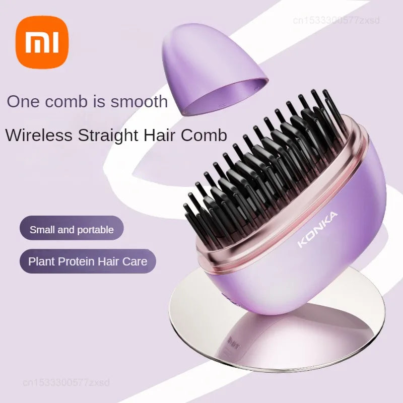 Xiaomi Konka Mini Rechargeable Hair Straightener Wireless Portable Long Endurance Plant Protein Hair Care Straight Hair Comb