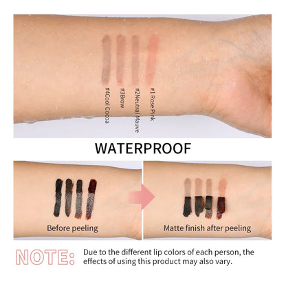 Lip Liner Peel Off Tattoo Lip gloss Colors Waterproof Long Lasting Matte Lip Tint Brown Contour Tear-off Lips Stain Cosmetic