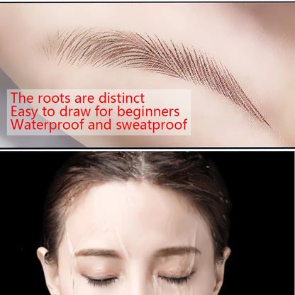Eyebrow Tattoo Pen 4 Points Fork Tip Liquid Brow Pencil Long Lasting Waterproof Stencil Eyebrow Stamp Shaping Kit