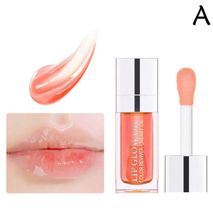 Crystal Jelly Moisturizing Lip Oil Plumping Lip Gloss Makeup Sexy Plump Lip Glow Oil Tinted Lip Plumper