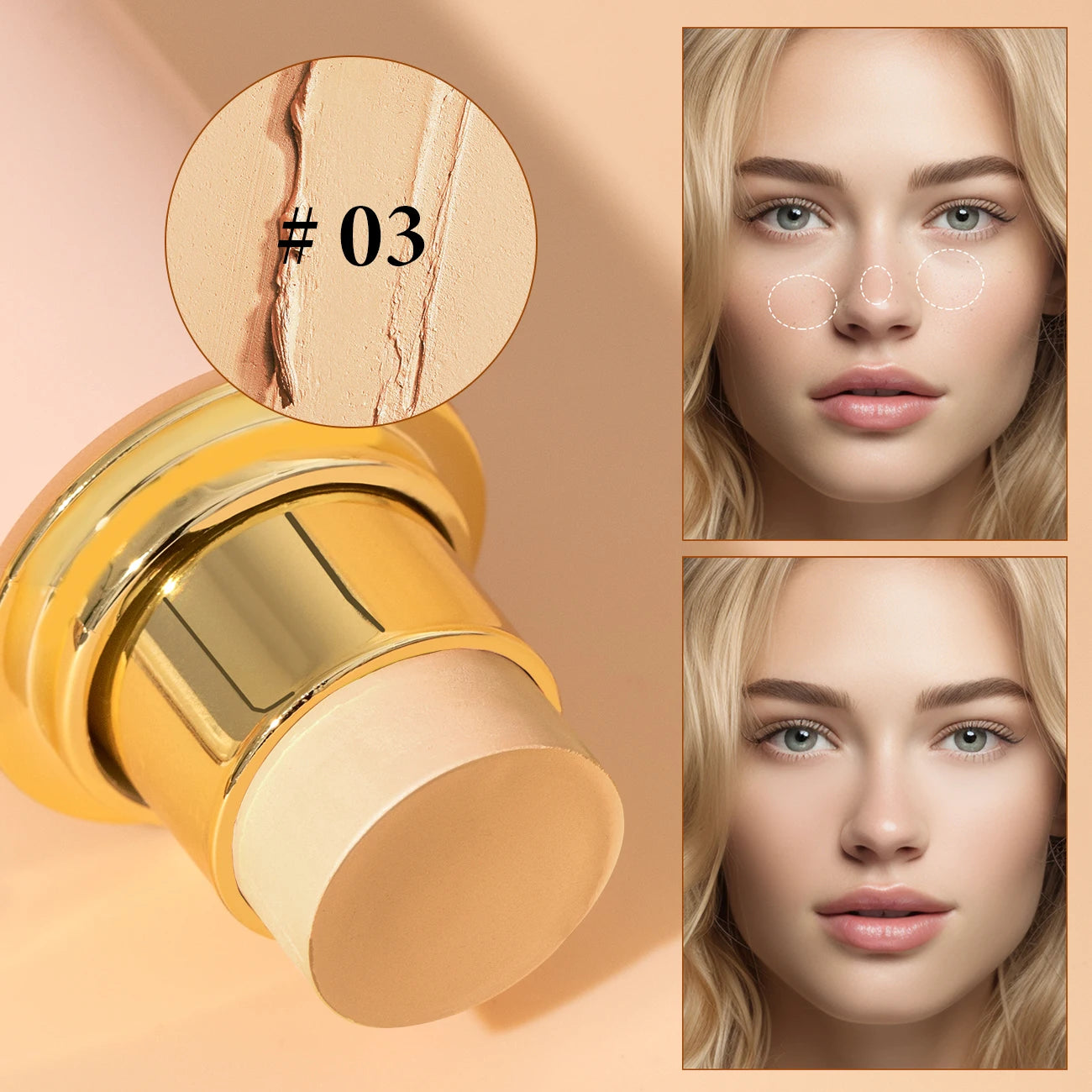 High-End Makeup Pro Foundation Stick, Moisturizing Portable Waterproof Long-Lasting Facial Base Makeup For Natural Flawless Skin