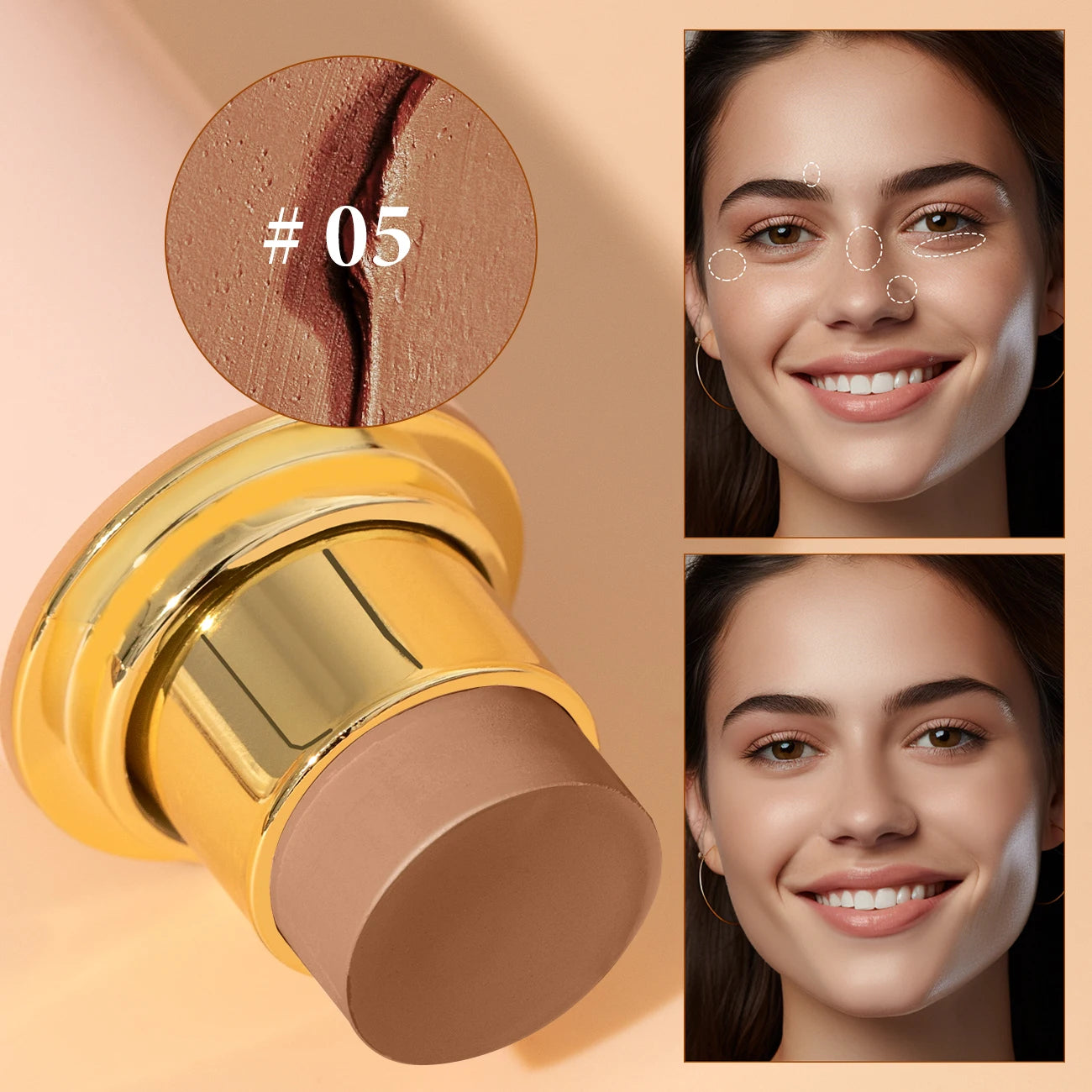 High-End Makeup Pro Foundation Stick, Moisturizing Portable Waterproof Long-Lasting Facial Base Makeup For Natural Flawless Skin