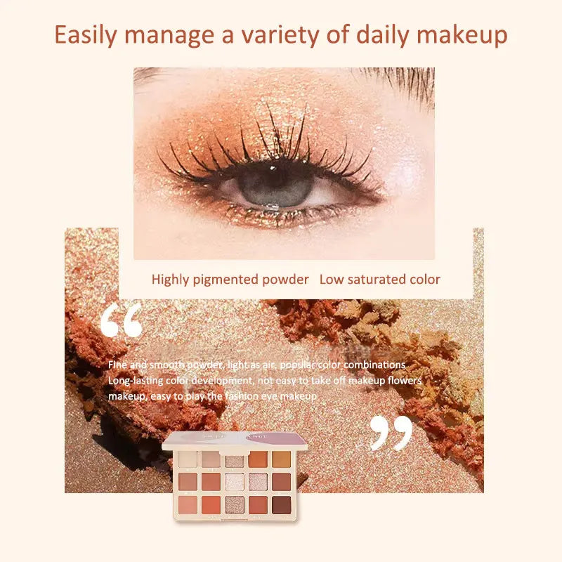 15 Colors Eyeshadow Palette Matte Glitter Eyeshadow Shiny Long Lasting Eye Shadow Pallet Eyes Make Up Palette Cosmetics.