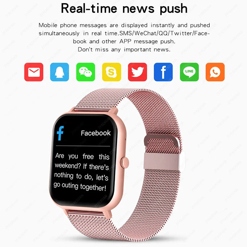 Bluetooth Call Smart Watch Women Men Heart Rate Blood Oxygen Voice Assistant 100+Sports Ladies Smartwatch For Xiaomi