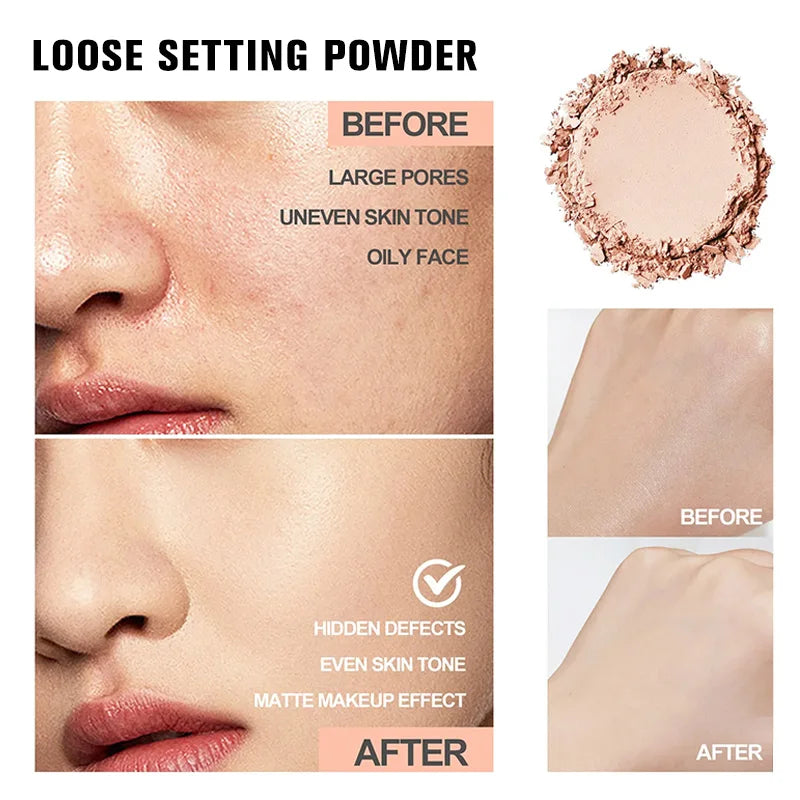 Loose Powder Can Reduce Pores and Fine Lines, With a Long-lasting Matte Effect and Natural Facial Makeup Powder