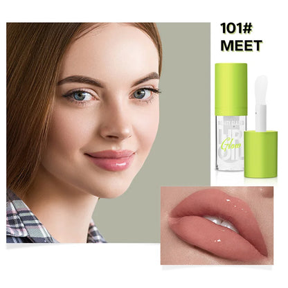 Hydrating Moisturizing Lip Oil Transparent Mirror Gloss Lip Plumper 24 Hours Natural Nourishing Non Drying Lipstick