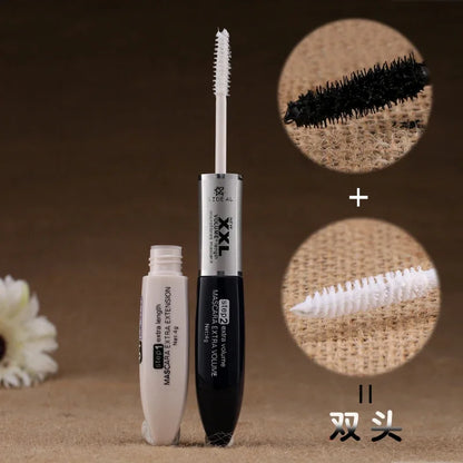 High quality Makeup Mascara Waterproof long Eyelash Curling lengthening double extension Black White XXL mascara Cosmetic #5003