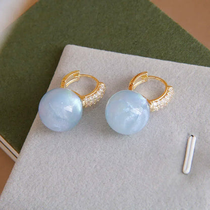 The New Fashion Jewelry Full Rhinestone Red Ball Earrings Earrings for Women