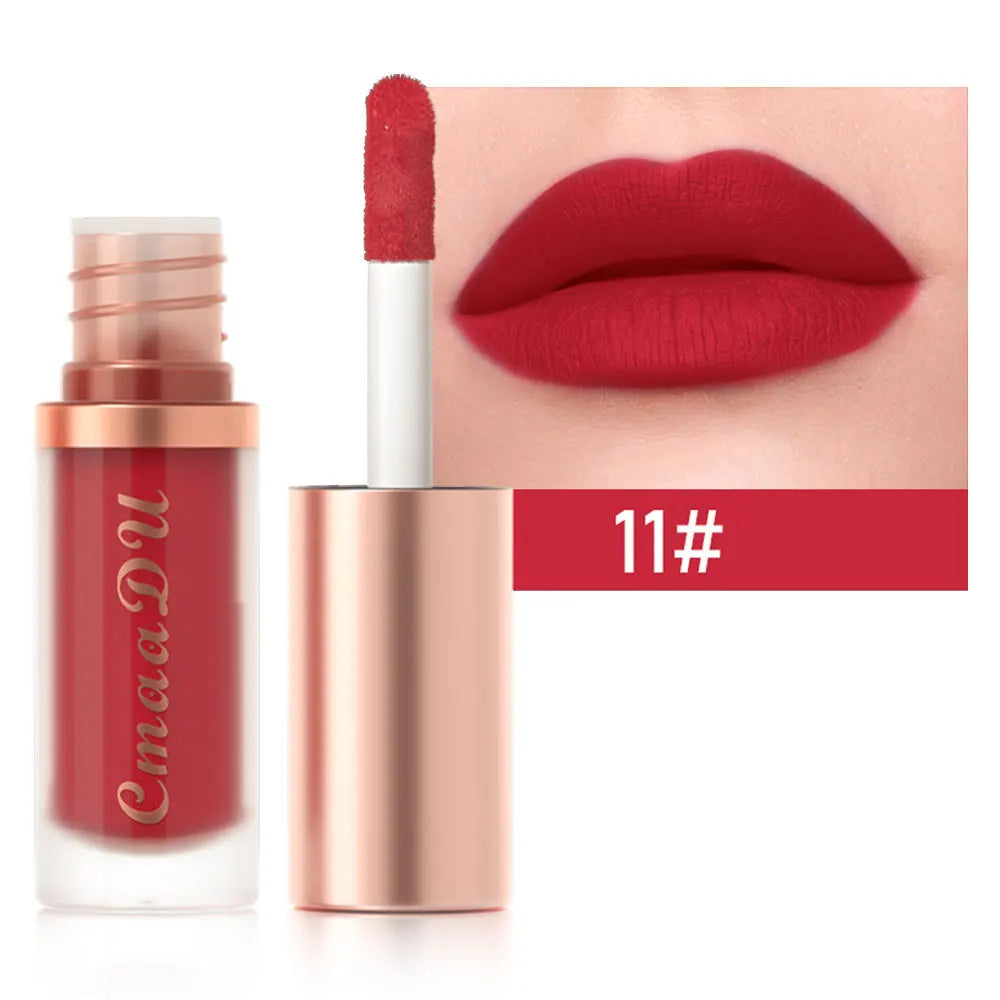 CmaaDu Velvet Matte Liquid Lipstick Waterproof Long Lasting Nonstick Cup Mate Nude Red Lip Stick Lint Tube Makeup Cosmetics Lips