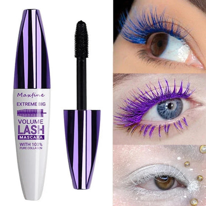 Maxfine 5d Three-dimensional Mascara Purple Blue White Multi-color Mascara Base Long-lasting Non-smudge Long-lasting Curling Shaping Mas