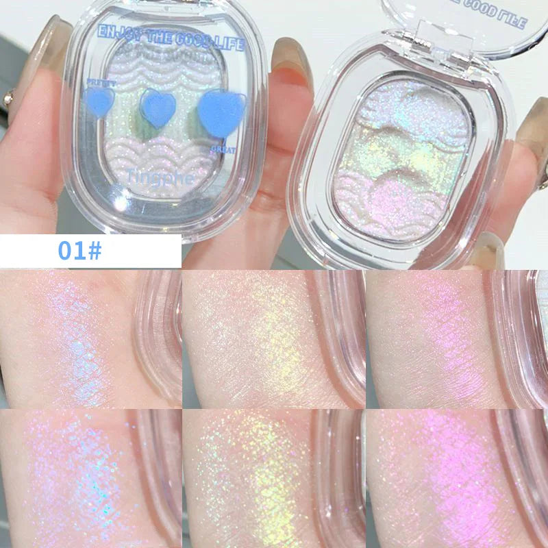 Waterproof Chameleon Glitter Eyeshadow Highlighter Mashed potato High Gloss Shiny Crystal Brightening Bronzer Highlight Makeup