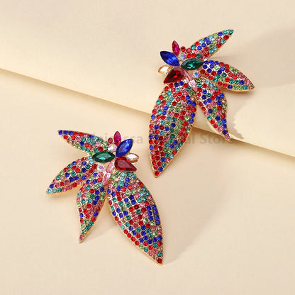 Shiny Rhinestone Wing Charm Decor Female Unusual Bride Wedding Party Jewelry Trend Luxury Design Dangle Earrings For Women