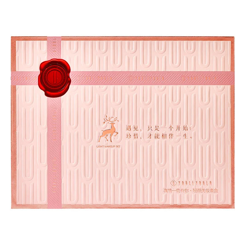 Makeup Cosmetic Set Oriental Beauty Lotus Pond Moonlight Gift Box Velvet Lipstick Ivory Concealer Eye Shadow Setting Powder