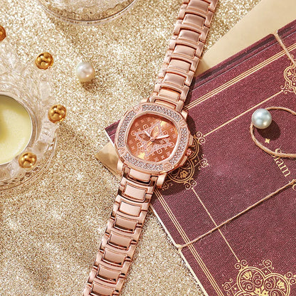 Gold Stainless Steel Fashion Women Watches New Luxury Ladies watches Rome Quartz Watch