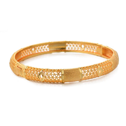 Morocco Gold Color Dubai Wedding Bangles For Women  Jewelry Indian Bangles Bracelets Women Birthday Jewelry Gifts