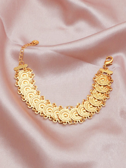 Luxury Copper Material Bangles Jewelry Gold Color Women Bracelets Gold Coin Party Adjustable Bracelet
