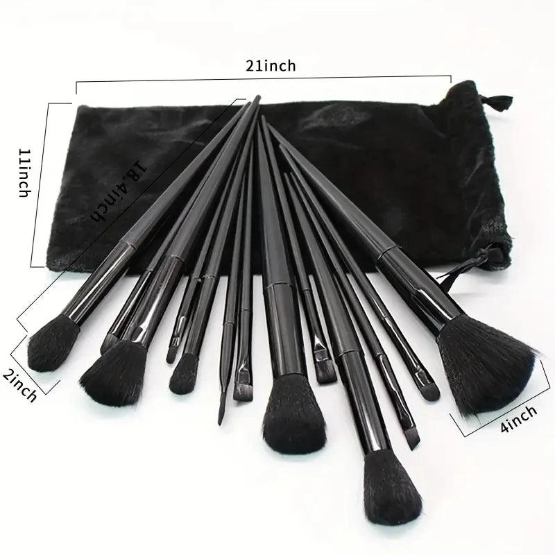 13PCS Black Makeup Brushes Set Powder Foundation Blush  Kabuki Blending Makeup Beauty Tools  Brochas Maquillaje for Cosmetics