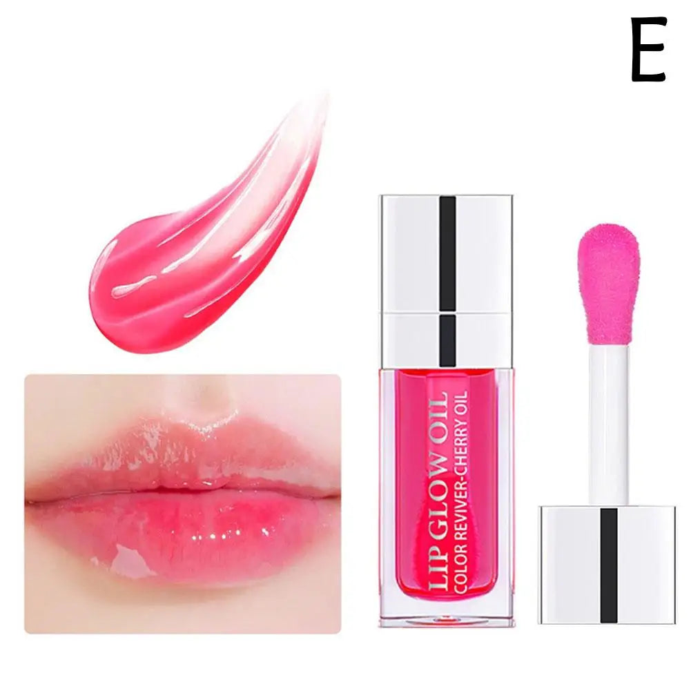 Crystal Jelly Moisturizing Lip Oil Plumping Lip Gloss Makeup Sexy Plump Lip Glow Oil Tinted Lip Plumper