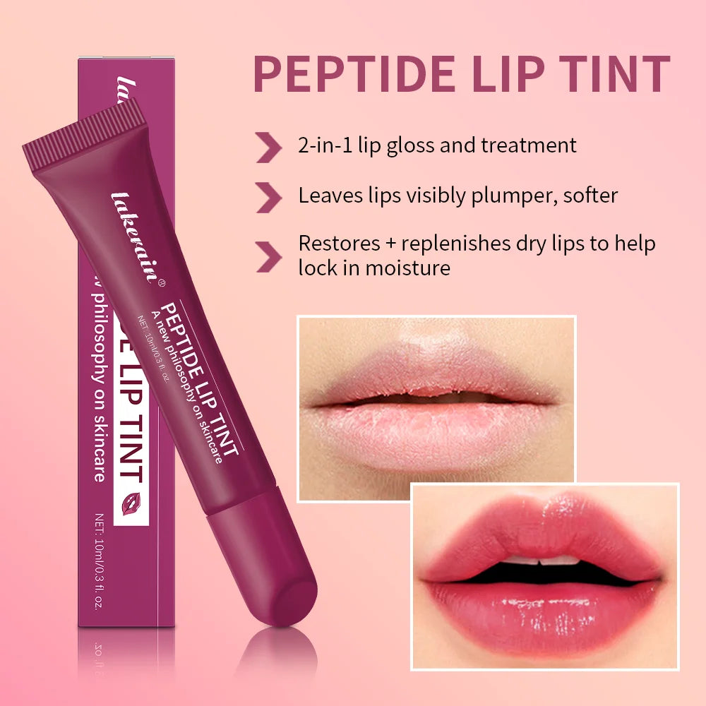 lakerain 10ml Peptide Lip Treatment Moisturizing Lip Mask Gel To Remove Dead Skin Lipstick Base Lip Cream Women Lip Care Mask