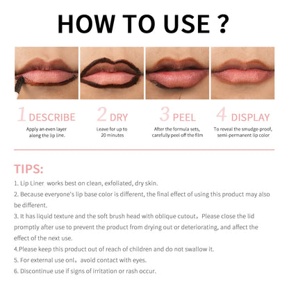 4 Colors Peel Off Lip Liner Waterproof Long Lasting Lipliner Pencil Moisturising Lips Gloss Tattoo Lipgloss Lipsticks Cosmetics