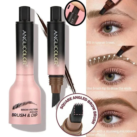 ELNO 3D Wild Eyebrow Pencil Microblading Eyebrow Tint Pen Square Angled Brush Brow Dye Cream Anti-smudge Waterproof Multifunction