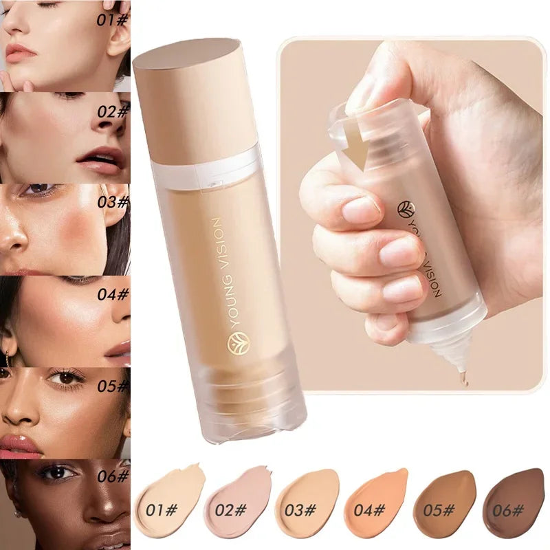 Full Cover Liquid Foundation Matte Oil Control Long-Wearing Foundation Makeup Facial Concealer Base Cream Pressed Cosmetics 40ml