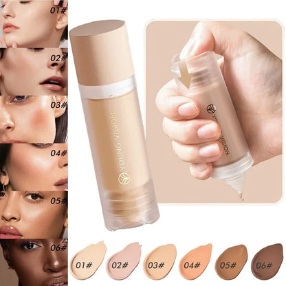 Full Cover Liquid Foundation Matte Oil Control Long-Wearing Foundation Makeup Facial Concealer Base Cream Pressed Cosmetics 40ml