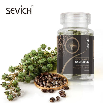 Sevich 30Pcs/bottle Ginger Anti-Hair Loss Capsules Hair Growth Conditioning Oil Vitamin Repair Dry Hair Scalp Care Products