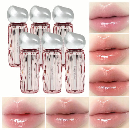 Crystal translucent lip glaze moisturizing water is not easy to fade natural color mouth red lip glaze